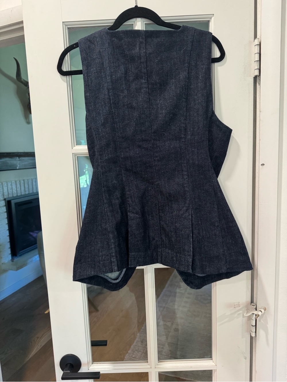 Maeve Black Sleeveless Button-Front Denim Vest - Picture 3 of 3